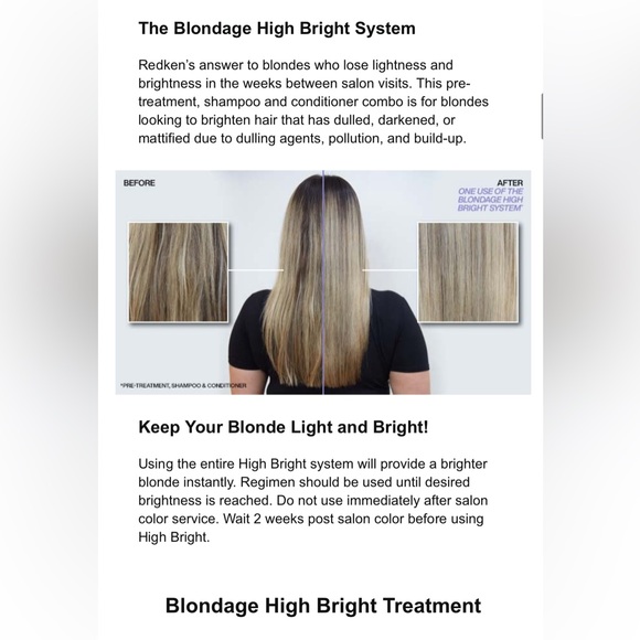 3 produits  ….Shampoo , revitalisant et traitement Redken blindage high bright - Picture 7 of 12